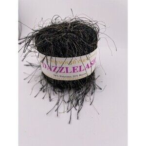Plymouth Yarn Dazzlelash Black Color 107 Lot 004 New 2 Skein